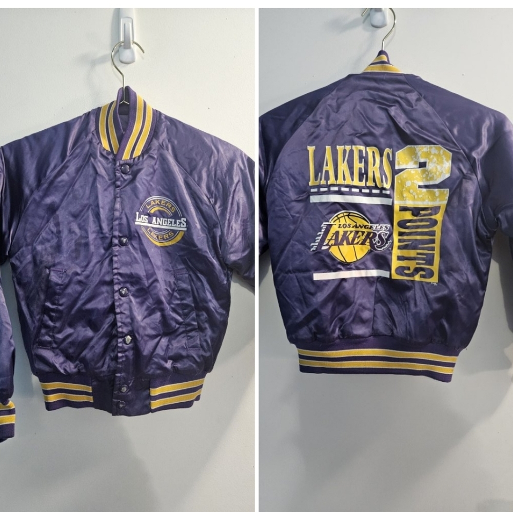 Vintage 90's Youth Size 10-12 Los Angeles Lakers Bomber Jacket
